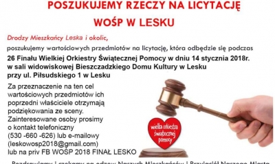 Leski sztab WOŚP zbiera gadżety na licytację