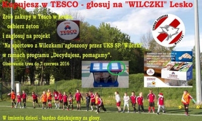 Trwa głosowanie na akcję Tesco - głosujmy na leskie &quot;Wilczki&quot;!