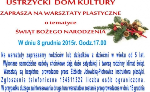 Świąteczne warsztaty plastyczne również w Ustrzykach Dolnych