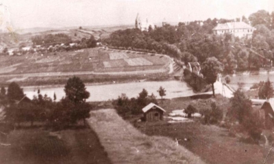 Most, wzgórze zamkowe i kościół w Lesku - lata 60.